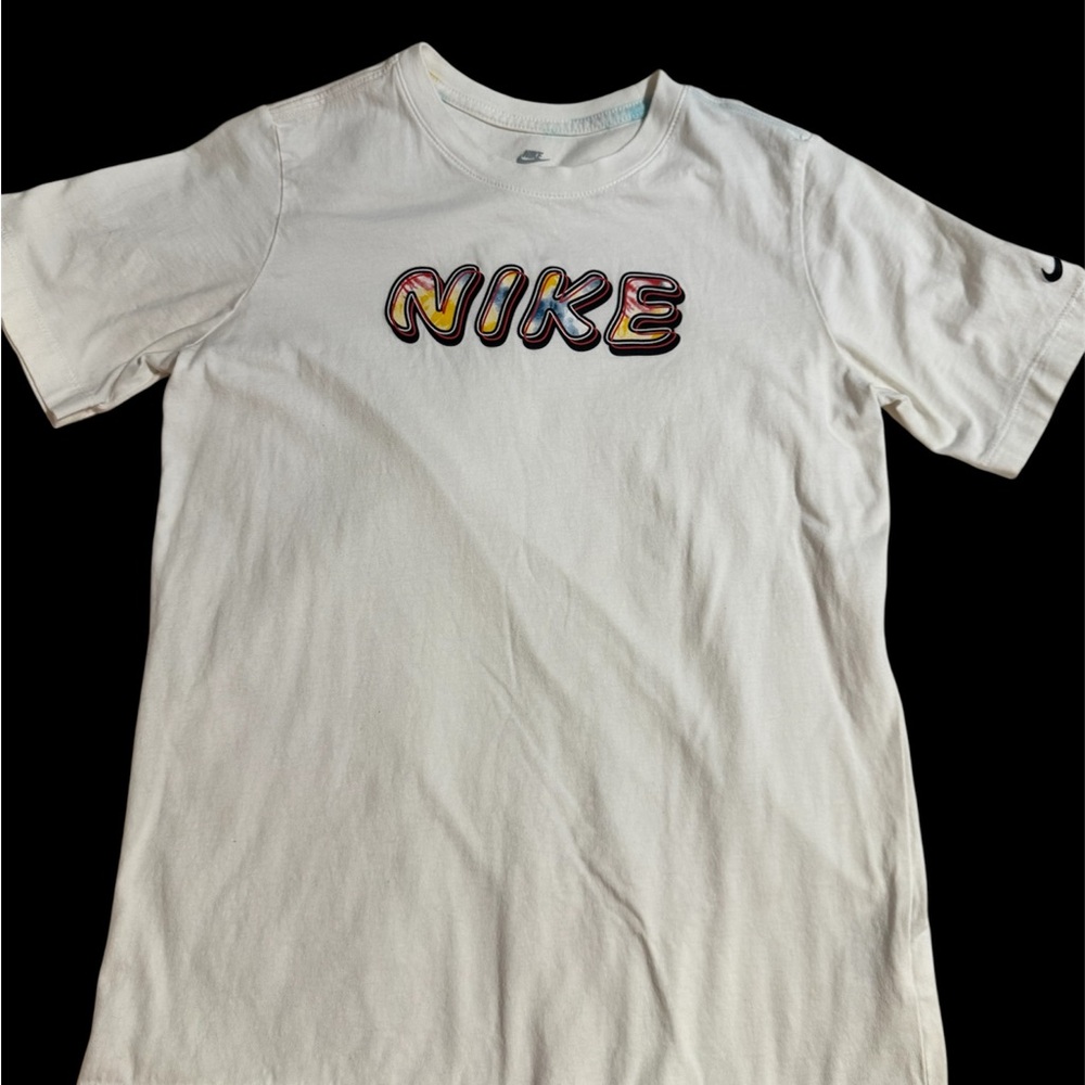 Nike White Tee with Colorful Logo - Picture 7 of 9